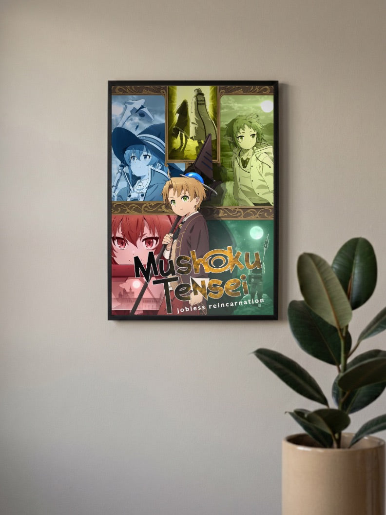 Mushoku Tensei Cast Collage Anime Poster