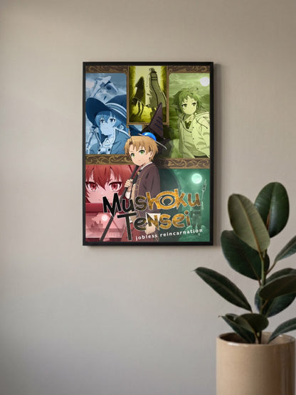 Mushoku Tensei Cast Collage Anime Poster
