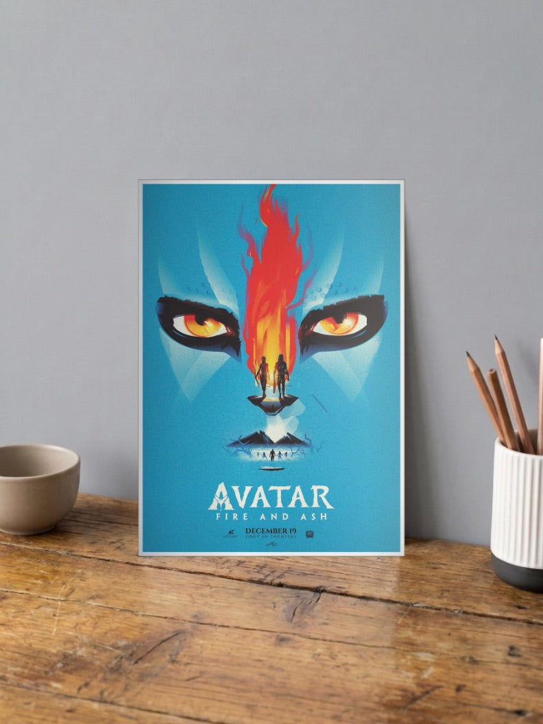 Avatar Fire Ash Face Art Hollywood Movie Poster