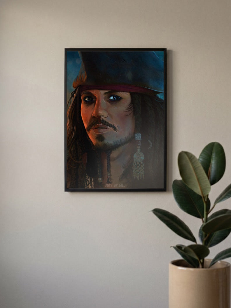 Jack Sparrow Portrait Hollywood Movie Poster