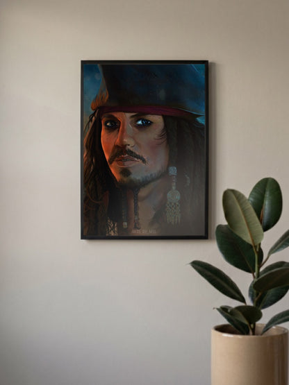 Jack Sparrow Portrait Hollywood Movie Poster