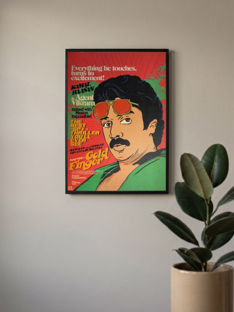 Kamal Haasan Gold Finger Kollywood Movie Poster