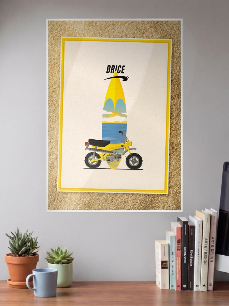 Bike Beach Art Poster