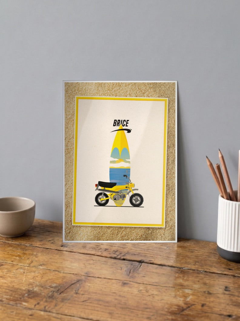 Bike Beach Art Poster