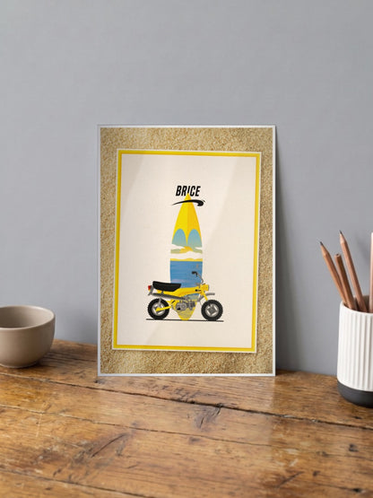 Bike Beach Art Poster