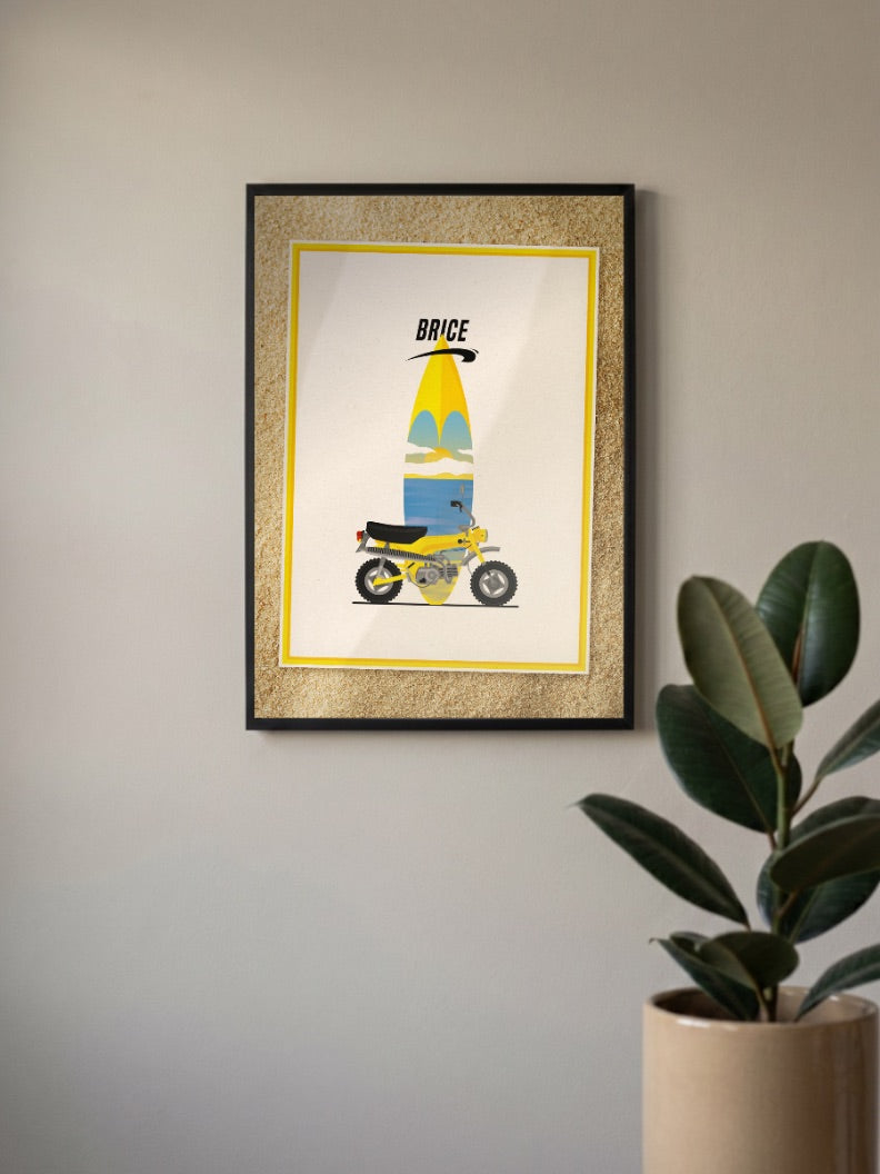 Bike Beach Art Poster