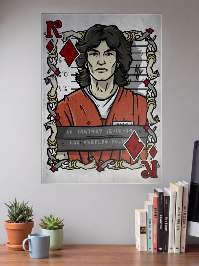 Mugshot Playing Card Art Iconic Poster