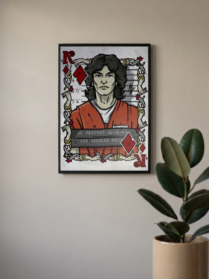 Mugshot Playing Card Art Iconic Poster