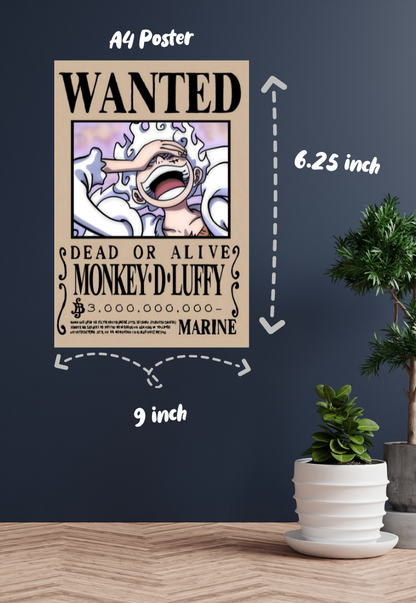 Luffy Gear 5 Wanted Poster