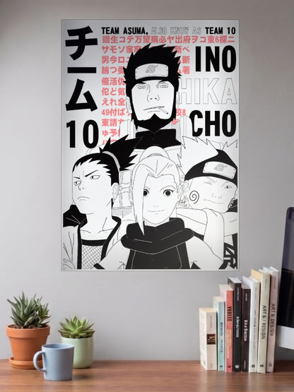 Team 10 Ino Shika Cho Art Anime Poster