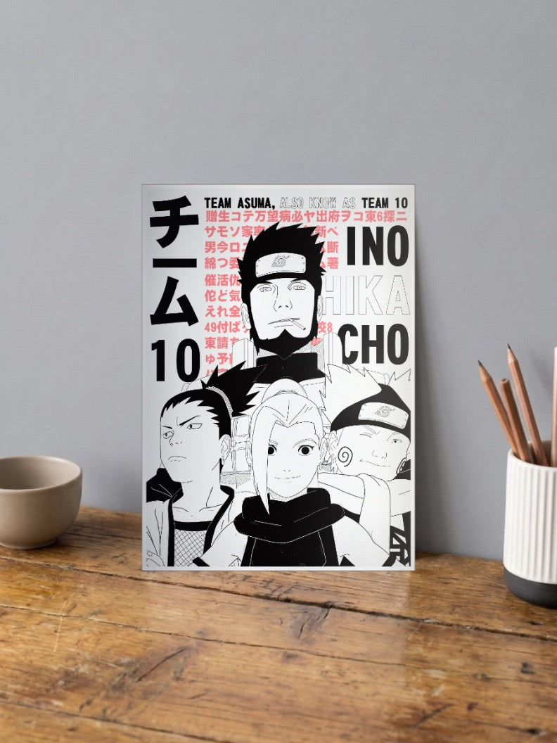Team 10 Ino Shika Cho Art Anime Poster