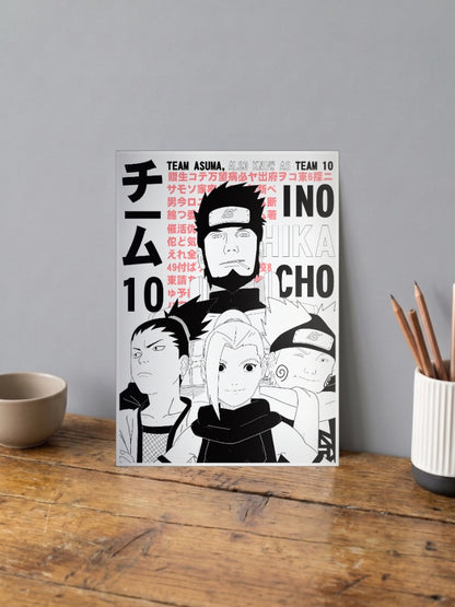 Team 10 Ino Shika Cho Art Anime Poster