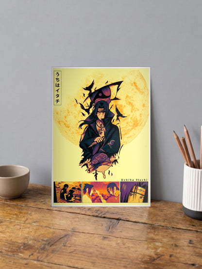 Itachi Uchiha Golden Moon Art Anime Poster