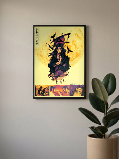 Itachi Uchiha Golden Moon Art Anime Poster