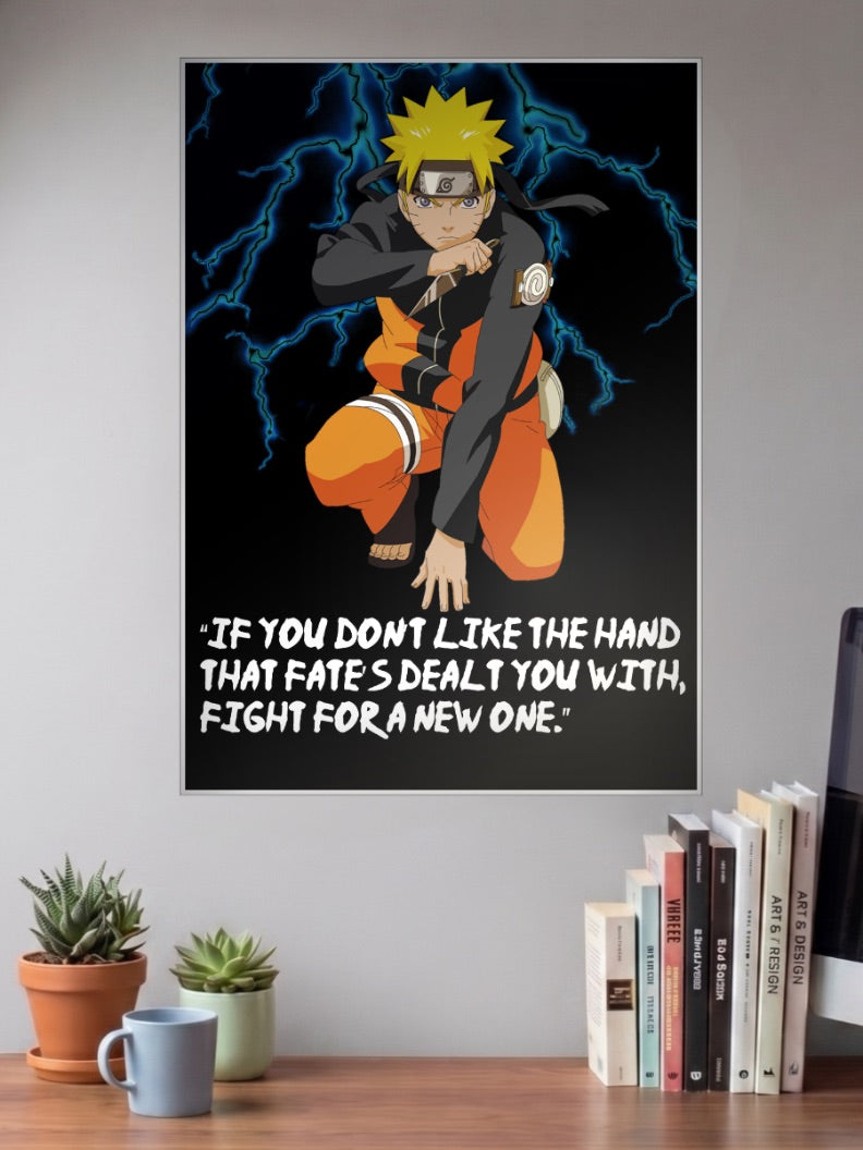 Naruto Uzumaki Lightning Quote Anime Poster