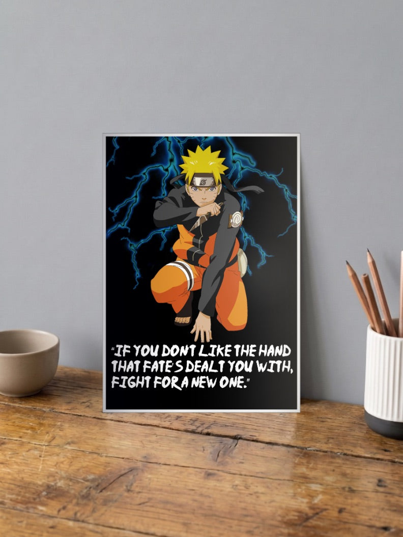 Naruto Uzumaki Lightning Quote Anime Poster