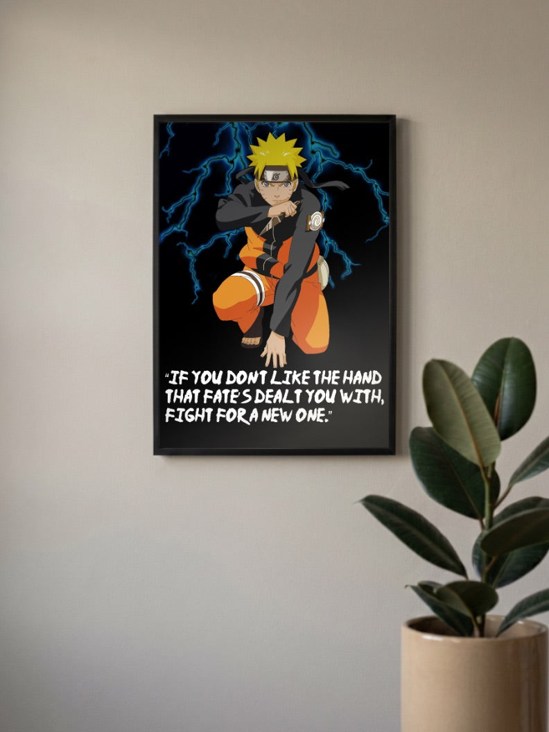 Naruto Uzumaki Lightning Quote Anime Poster