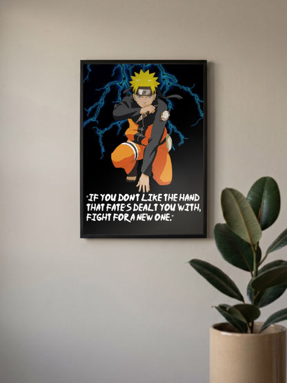 Naruto Uzumaki Lightning Quote Anime Poster