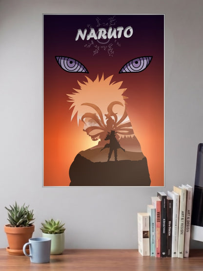 Naruto Silhouette Sage Eyes Anime Poster