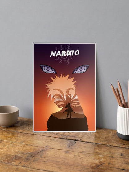 Naruto Silhouette Sage Eyes Anime Poster
