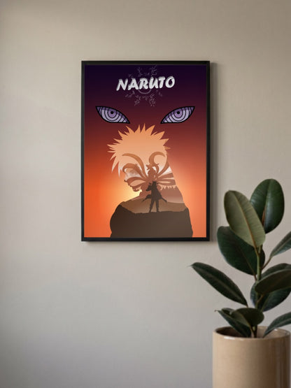 Naruto Silhouette Sage Eyes Anime Poster