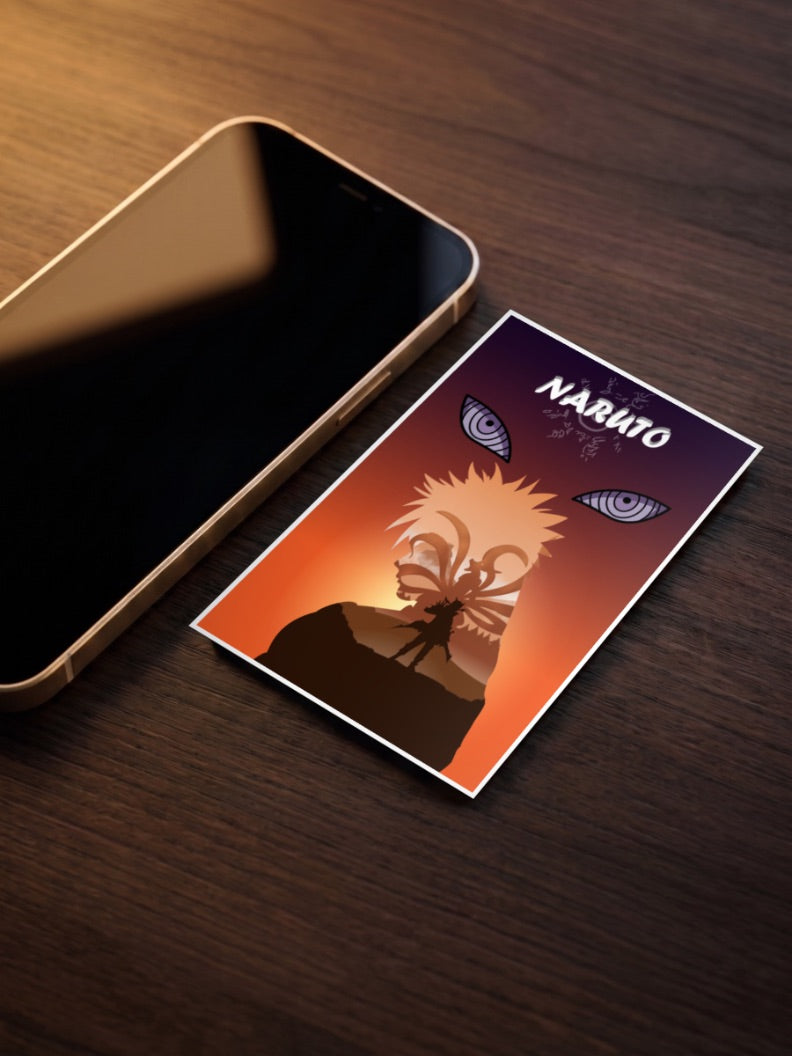 Naruto Silhouette Sage Eyes Anime Poster