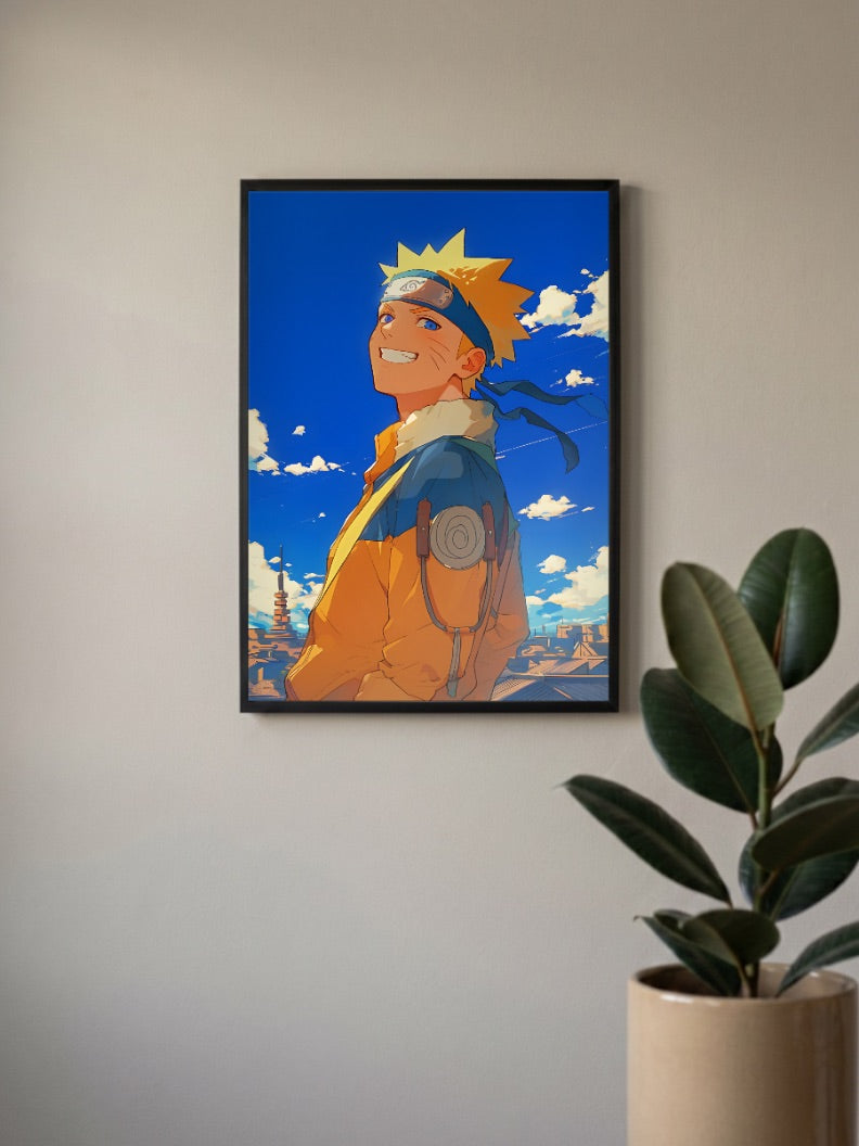 Naruto Uzumaki Skyline Smile Anime Poster