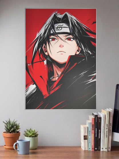 Itachi Uchiha Red Portrait Anime Poster