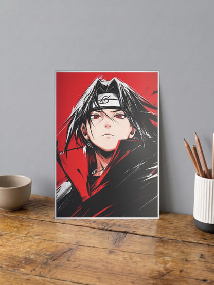 Itachi Uchiha Red Portrait Anime Poster