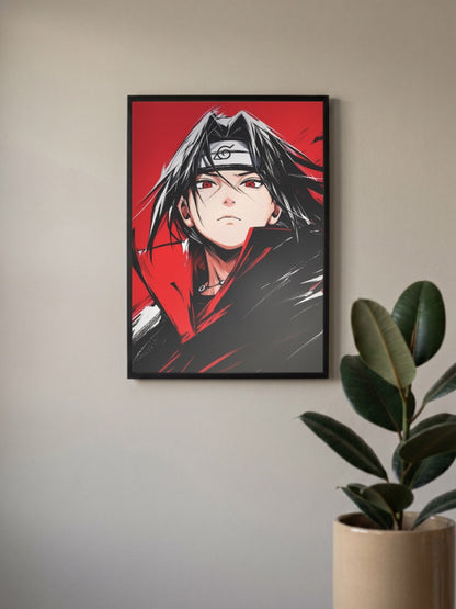 Itachi Uchiha Red Portrait Anime Poster