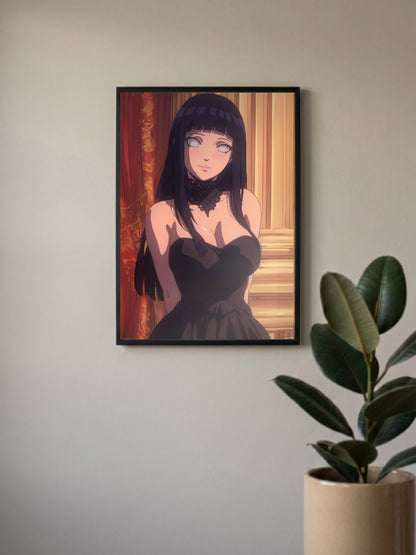 Hinata Hyuga Elegant Dress Anime Poster