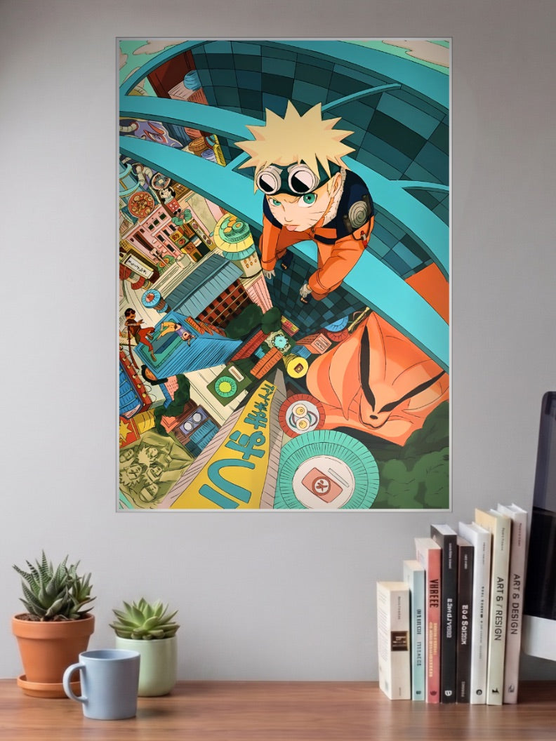 Naruto Uzumaki Village Dive Anime Poster