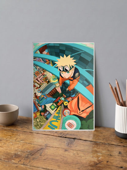 Naruto Uzumaki Village Dive Anime Poster