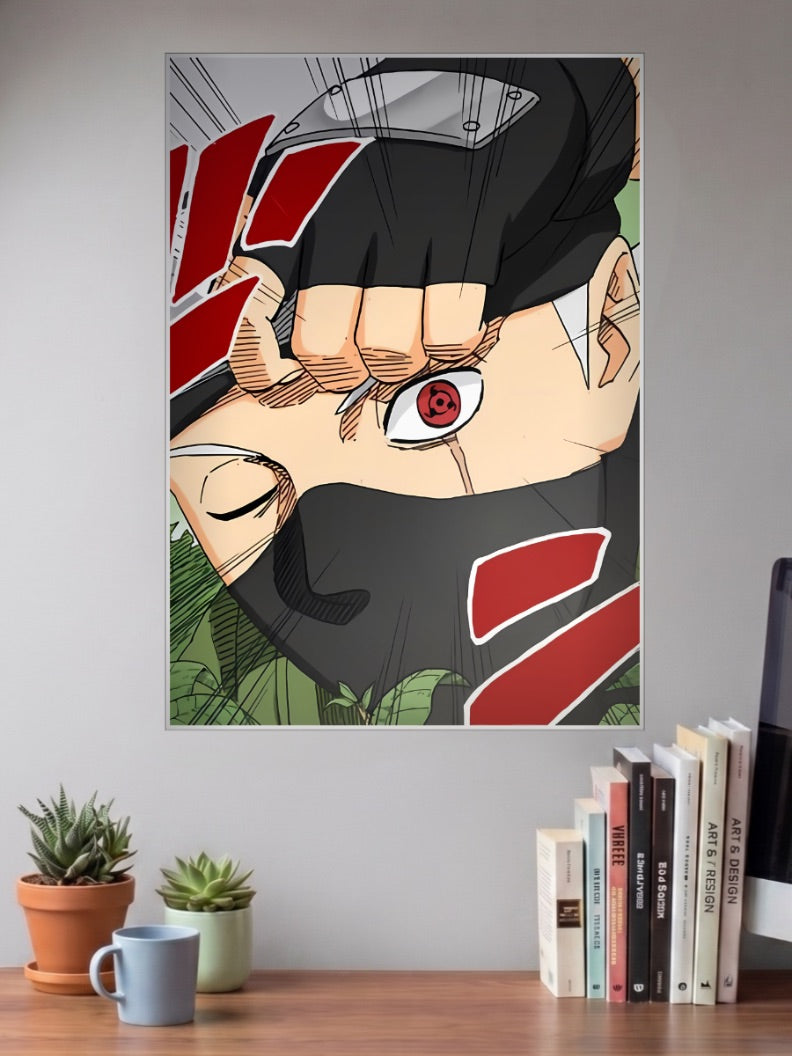 Kakashi Hatake Comic Close Up Anime Poster