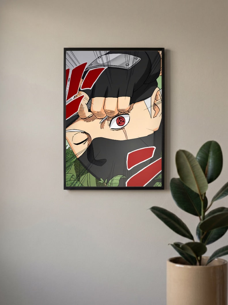 Kakashi Hatake Comic Close Up Anime Poster