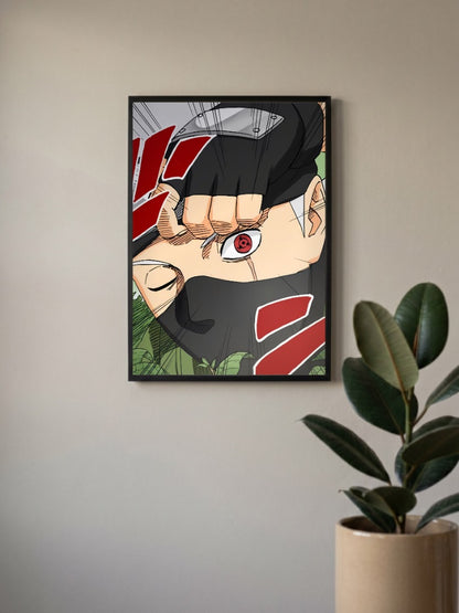 Kakashi Hatake Comic Close Up Anime Poster