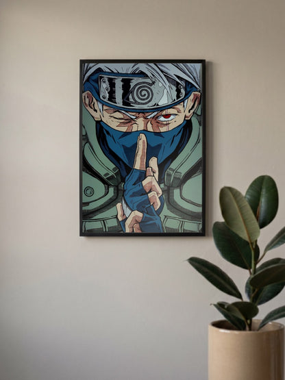 Kakashi Hatake Hand Seal Pose Anime Poster