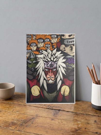 Jiraiya And Pain Group Art Anime Poster