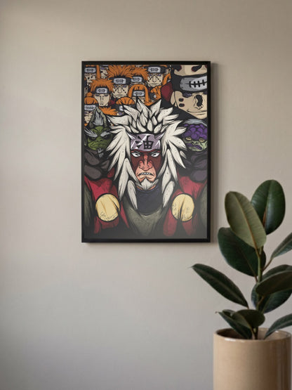 Jiraiya And Pain Group Art Anime Poster