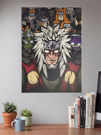 Jiraiya Amegakure Group Art Anime Poster