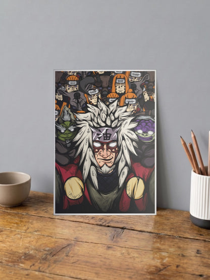 Jiraiya Amegakure Group Art Anime Poster