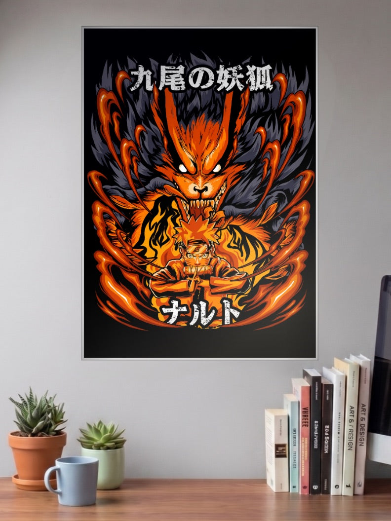 Kurama Nine Tails Naruto Art Anime Poster