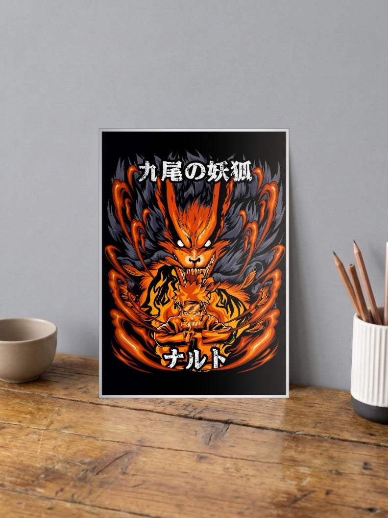 Kurama Nine Tails Naruto Art Anime Poster