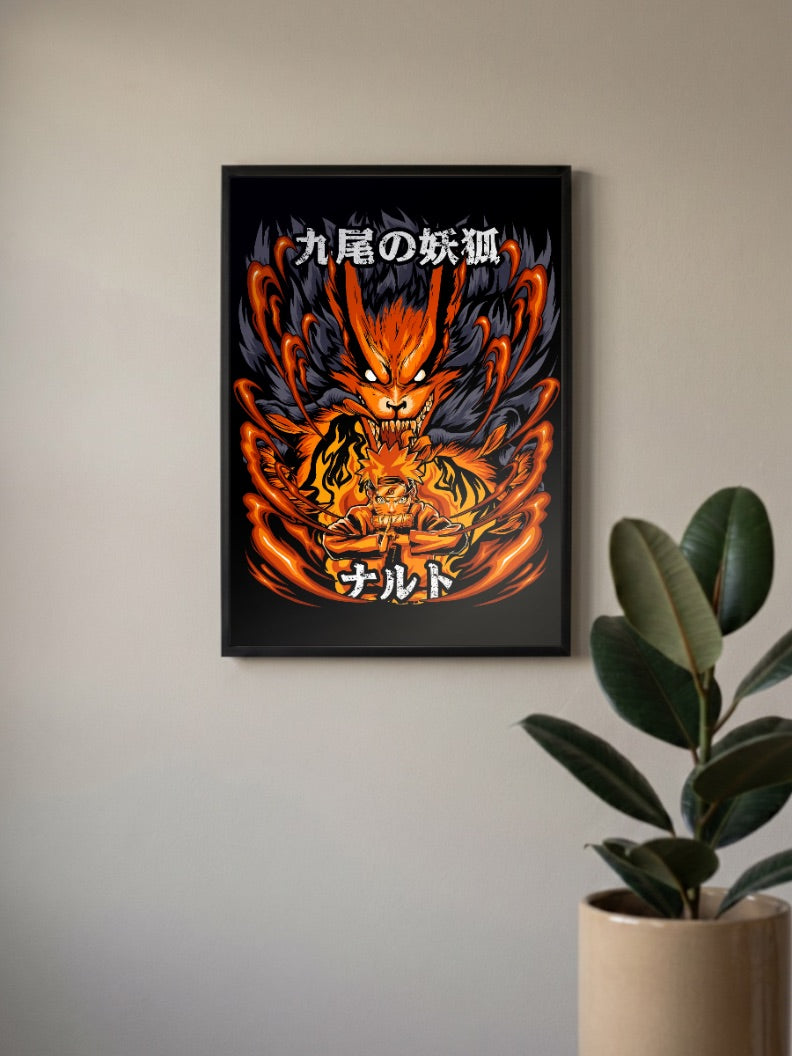Kurama Nine Tails Naruto Art Anime Poster