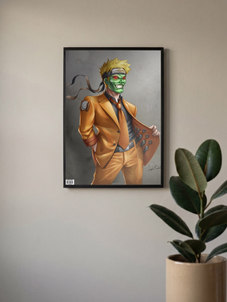 Naruto Mask Reveal Suit Art Anime Poster