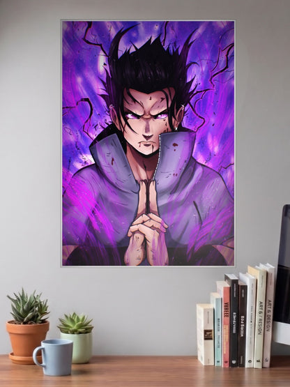 Sasuke Uchiha Chidori Hands Anime Poster