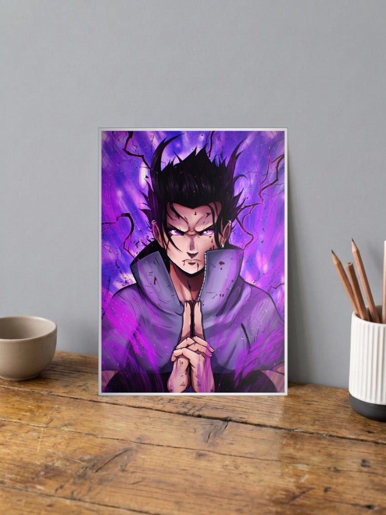 Sasuke Uchiha Chidori Hands Anime Poster