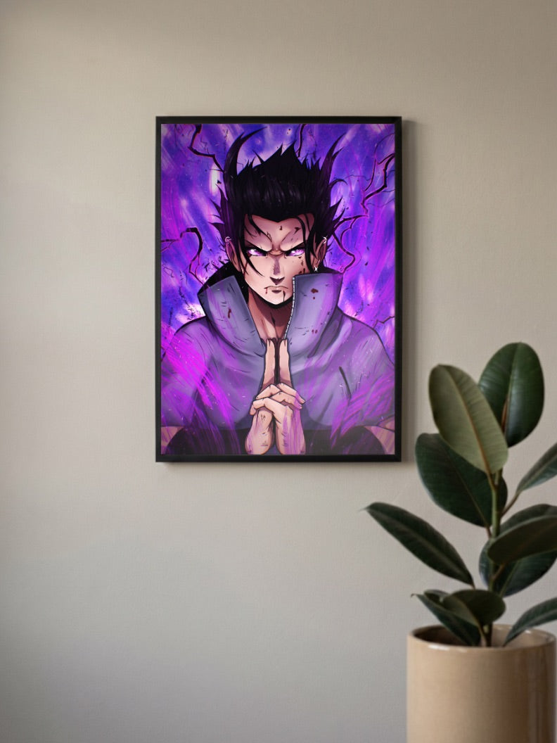 Sasuke Uchiha Chidori Hands Anime Poster