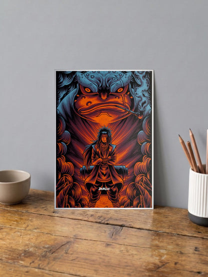 Gamakichi and Jiraiya sage mode Poster