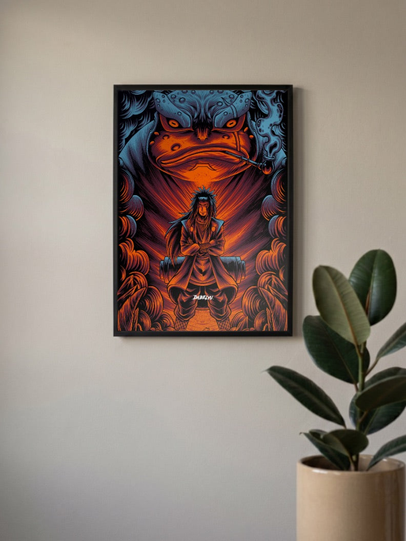 Gamakichi and Jiraiya sage mode Poster